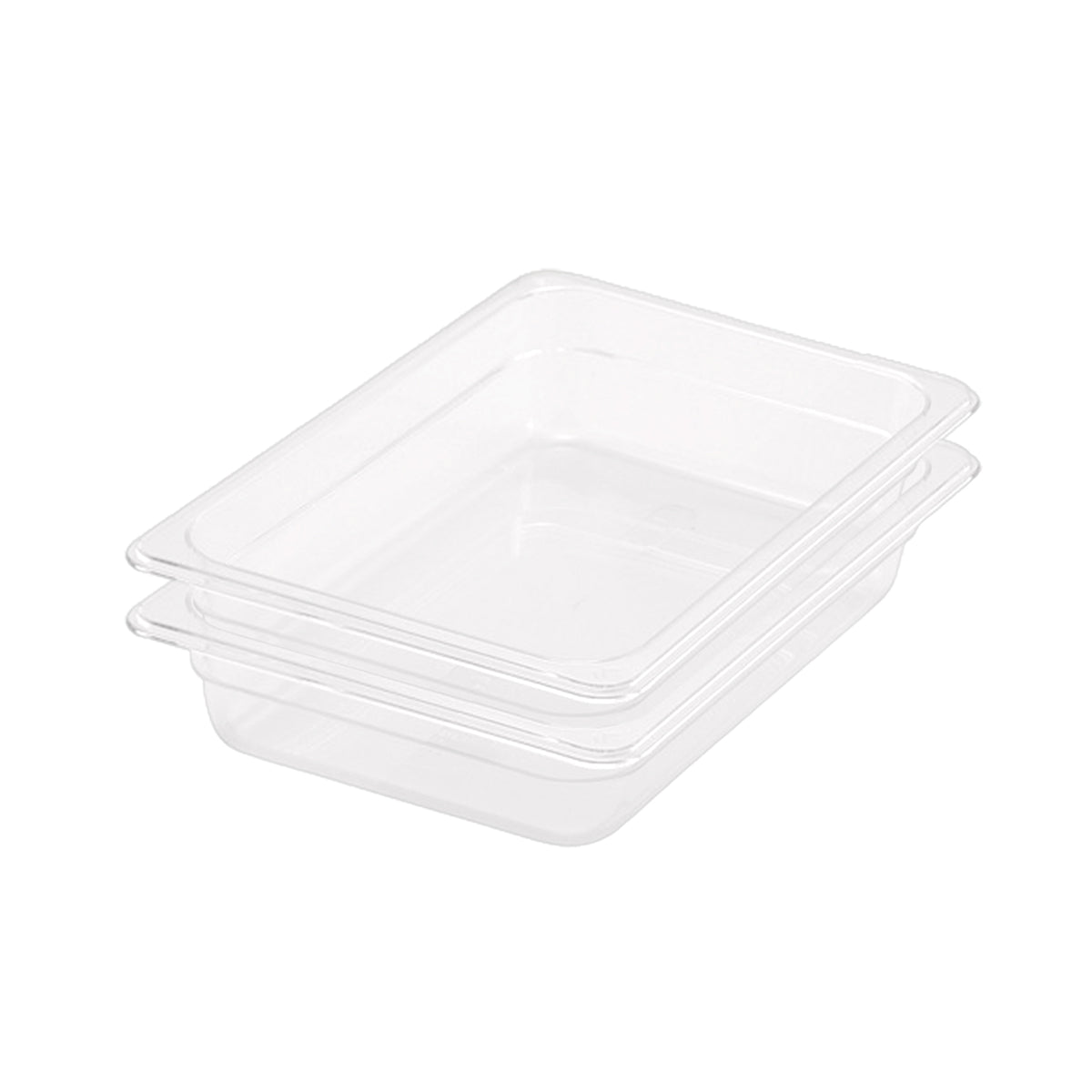 SOGA 65mm Clear Gastronorm GN Pan 1/2 Food Tray Storage Bundle of 2