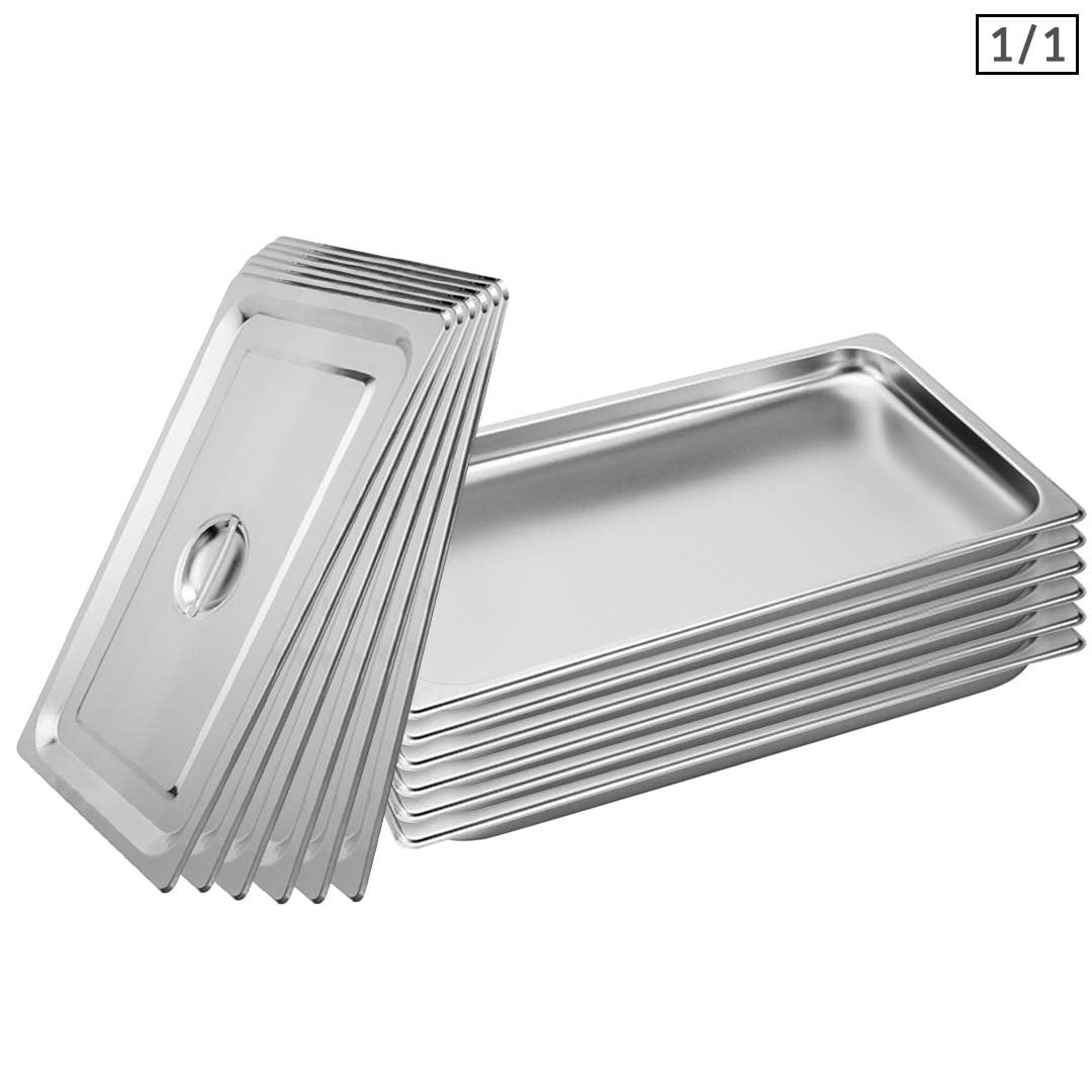 SOGA 6X Gastronorm GN Pan Full Size 1/1 GN Pan 2cm Deep Stainless Steel Tray with Lid $ 188.90