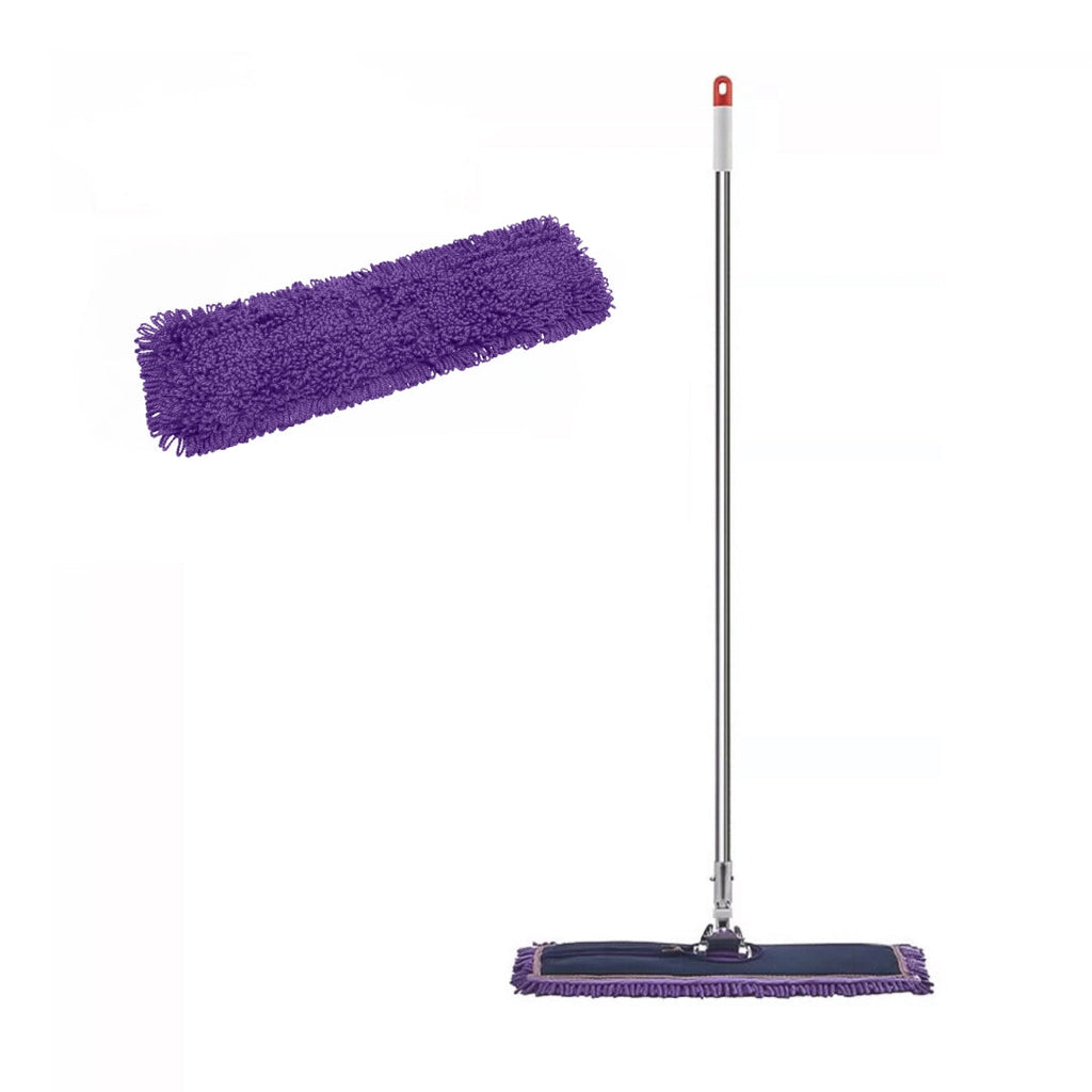 SOGA 90cm Purple Microfiber Flat Mop Floor Cleaning Pads Rotating Dust Remover $ 83.50