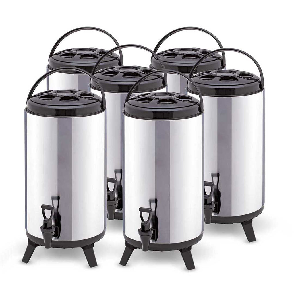 SOGA 6 x 10L Portable Insulated Cold/Heat Coffee Tea Beer Barrel Brew Pot With Dispenser $ 438.50
