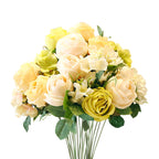 SOGA 3pcs Artificial Silk with 15 Heads Flower Fake Rose Bouquet Table Decor White $ 55.50