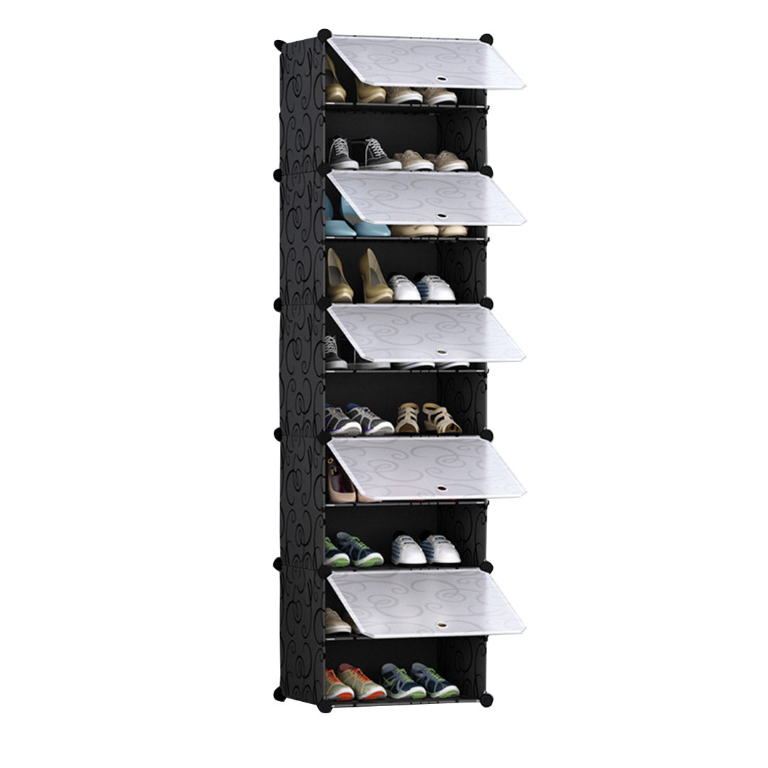 SOGA 10 Tier Shoe Rack Organizer Sneaker Footwear Storage Stackable Stand Cabinet Portable Wardrobe with Cover $ 72.50