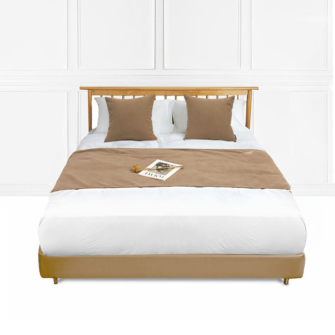 SOGA 1.5m Bed Light Brown Vintage Scarf Runner Bedding Tail Pad Flag For Home Hotel Set of 3 $ 144.50