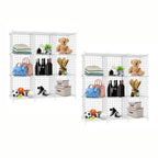 SOGA 2X White Portable 9-Cube 3 Column Storage Organiser Foldable DIY Modular Grid Space Saving Shelf $ 202.90