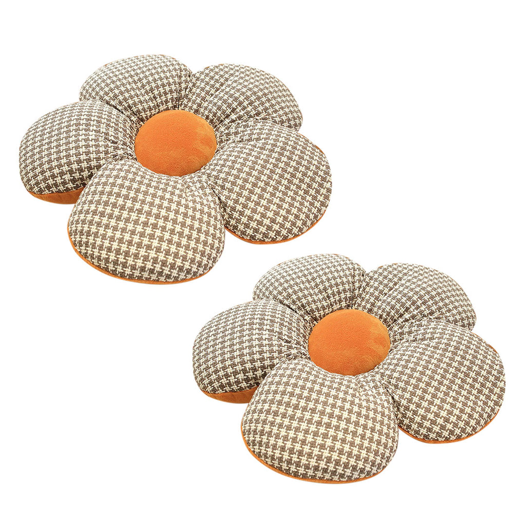 SOGA 2X Orange Flower Cushion Shaped for Floor and Sitting Throw Pillow $ 65.50