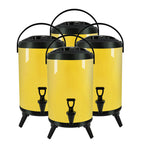 SOGA 4X 8L Stainless Steel Insulated Milk Tea Barrel Hot and Cold Beverage Dispenser Container with Faucet Yellow $ 295.50