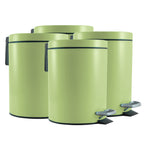 SOGA 4X Foot Pedal Stainless Steel Rubbish Recycling Garbage Waste Trash Bin Round 12L Green $ 295.50