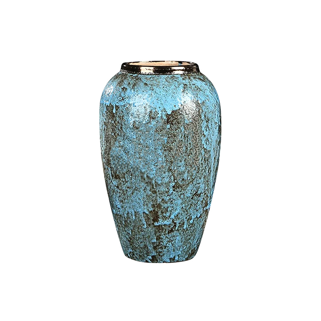 SOGA 30x19cm Light Blue Medium Ceramic Flower Vase Elegant Living Room Home Decor