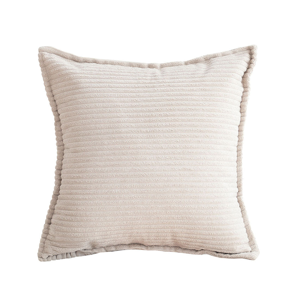 SOGA 45cm Beige Warm Wood Tone & Wabi-sabi Striped Corduroy Square Throw Pillow $ 55.50