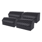 SOGA 4X Leather Car Boot Collapsible Foldable Trunk Cargo Organizer Portable Storage Box Black/Gold Stitch Large $ 181.90
