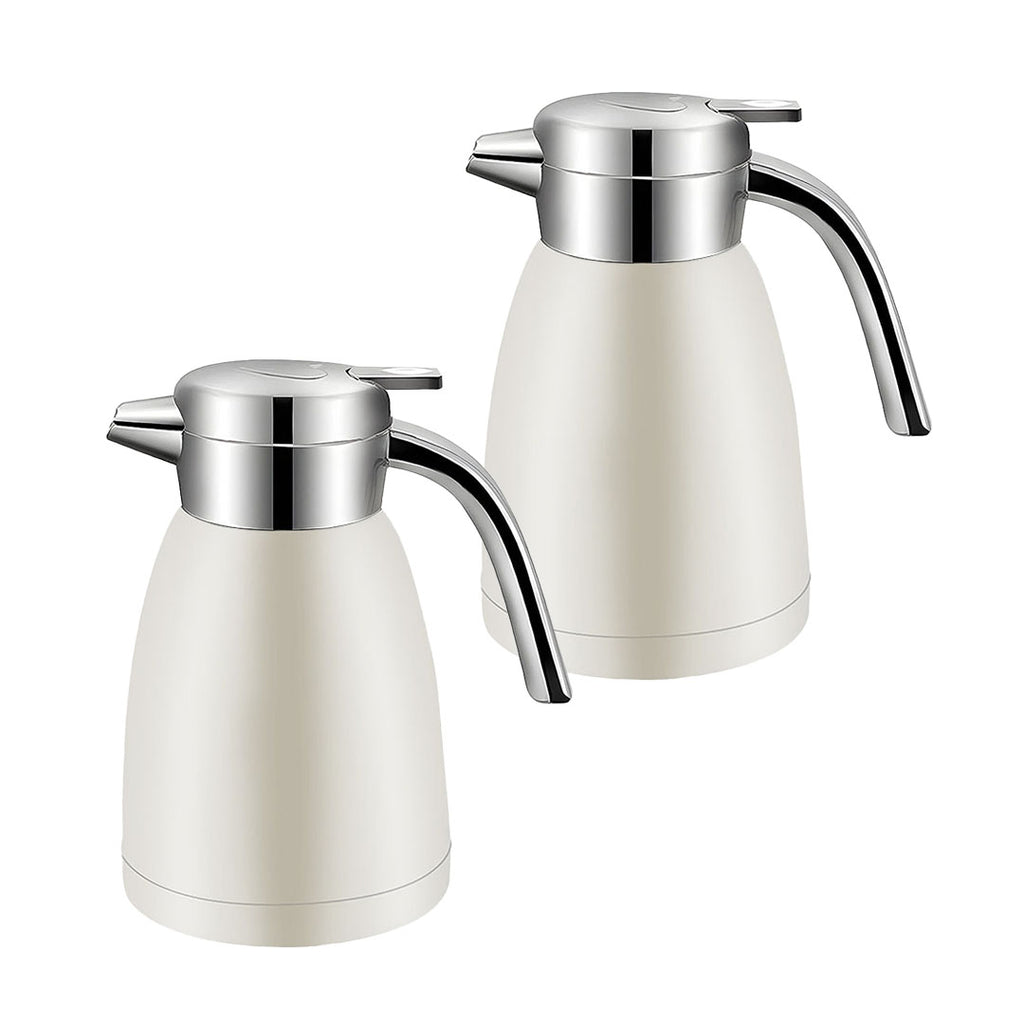 SOGA 2X 1.8L Stainless Steel Water Bottle Insulated Vacuum Flask Coffee Jug Thermal White $ 118.50