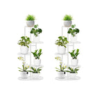 SOGA 2X 5 Tier 6 Pots White Metal Plant Rack Flowerpot Storage Display Stand Holder Home Garden Decor $ 129.50