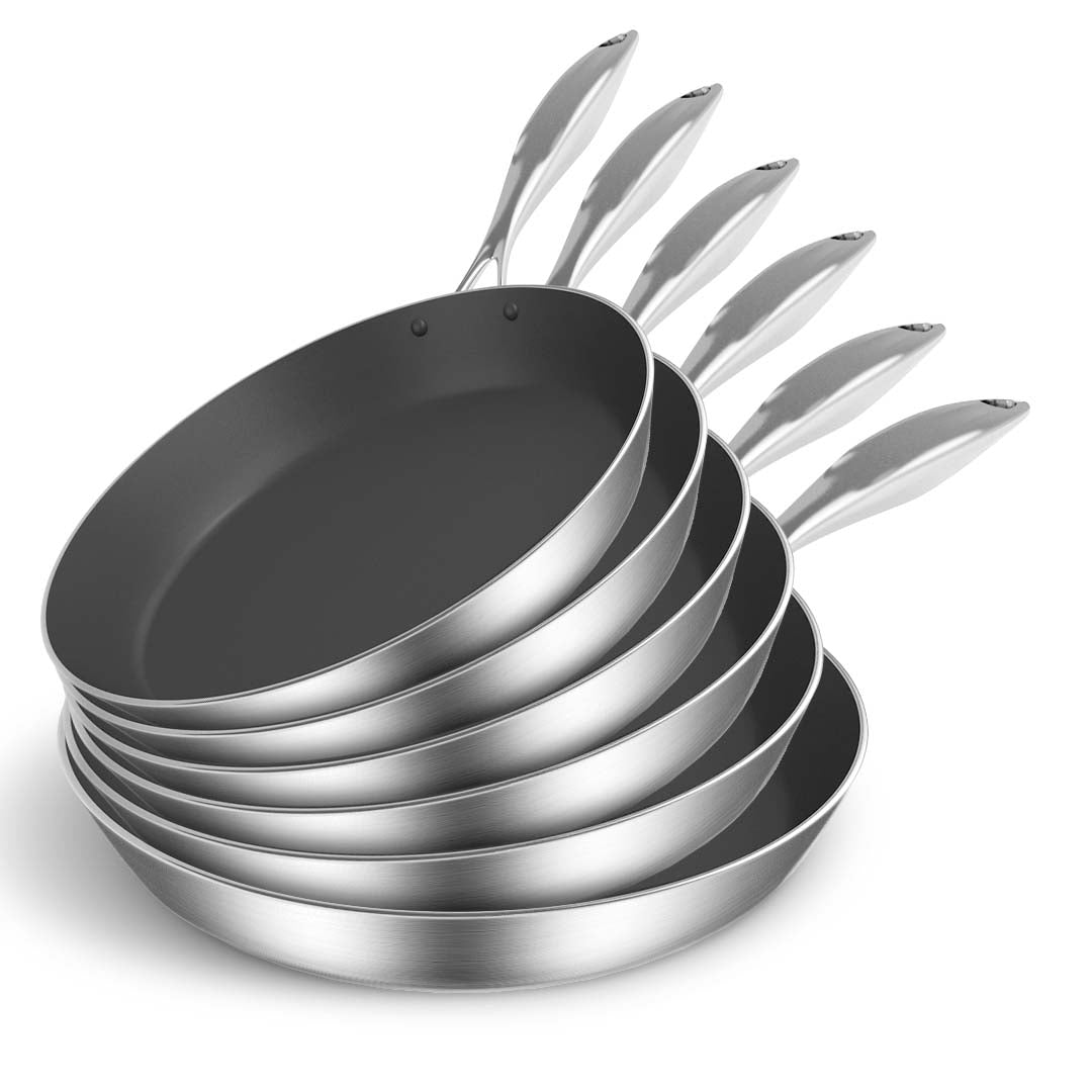 SOGA 6X Stainless Steel Fry Pan Frying Pan Induction FryPan Non Stick Interior Skillet $ 418.50