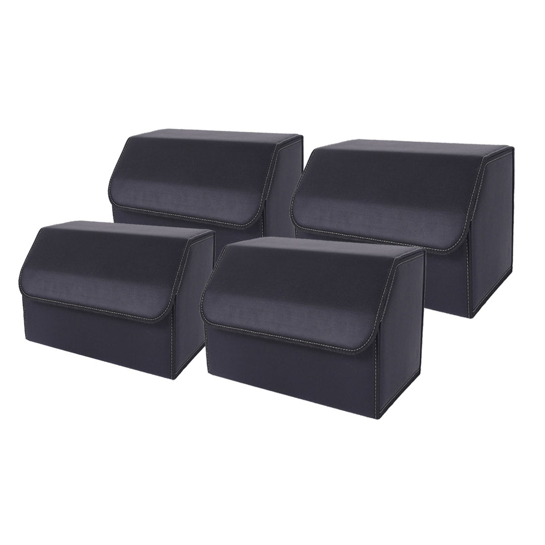 SOGA 4X Leather Car Boot Collapsible Foldable Trunk Cargo Organizer Portable Storage Box Black Medium $ 156.50