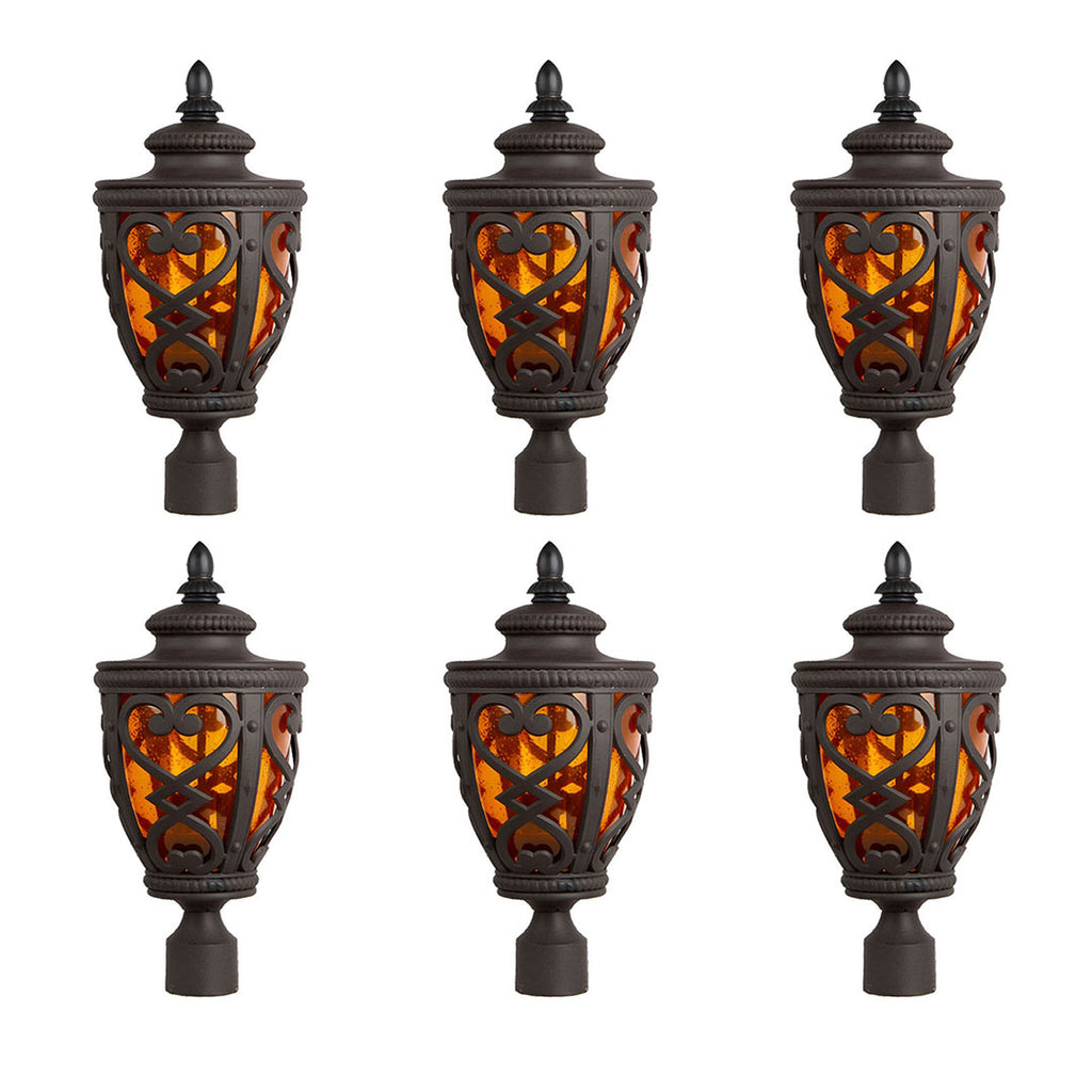 Vintage Lamp 6X 50.8cm Elegant Post Light with Aluminum and Glass Lantern Classic Outdoor Lighting