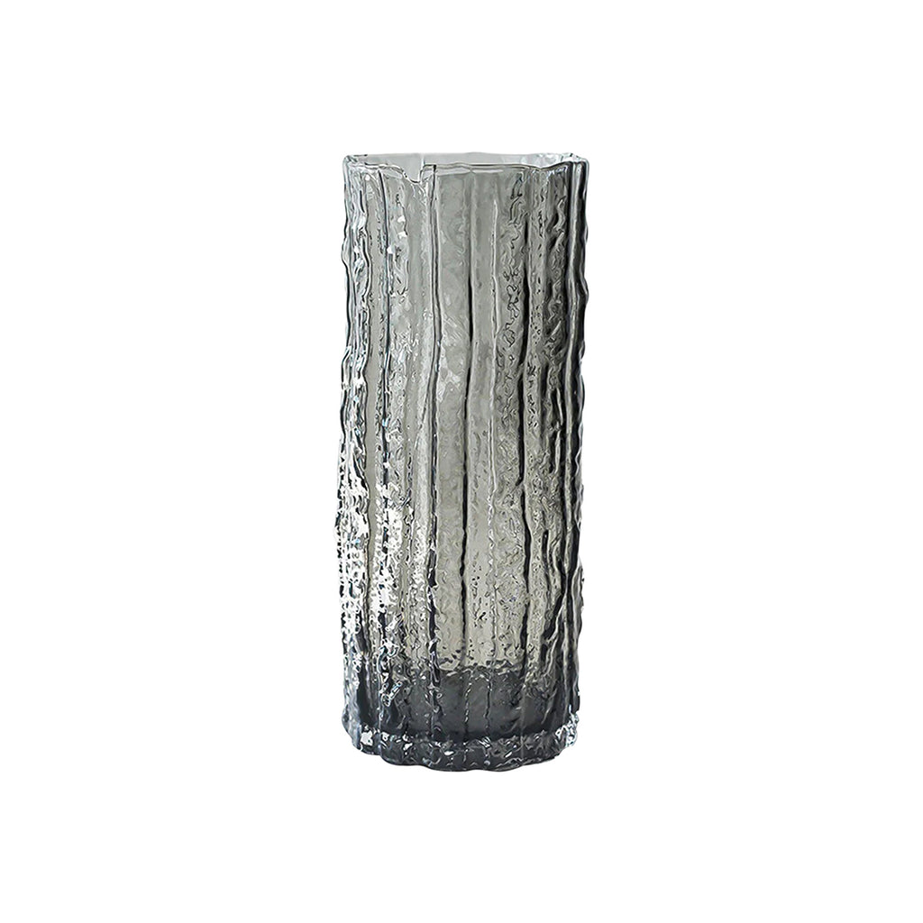 SOGA 30.5cm Handcrafted Grey Glass Vase, Classic Design for Home Decor