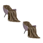 SOGA 2X Coffee Acrylic Knitted Throw Blanket Solid Fringed Warm Cozy Woven Cover Couch Bed Sofa Home Decor $ 151.50