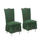 SOGA 2X Dark Green Chair Cover Seat Protector with Ruffle Skirt Stretch Slipcover Wedding Party Home Decor $ 65.50