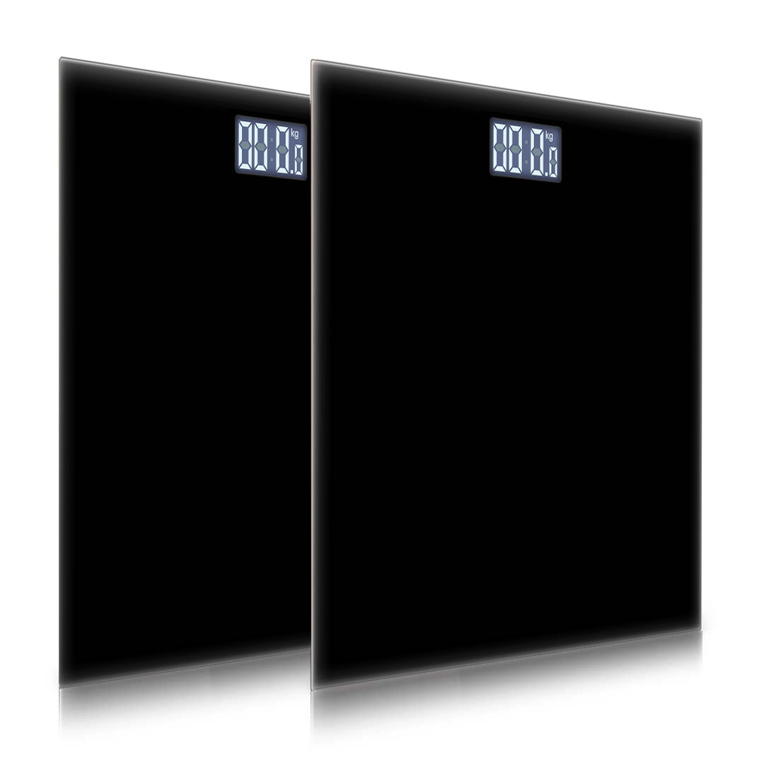 SOGA 2X Black 180kg Digital Fitness Weight Bathroom Gym Body Glass LCD Electronic Scales $ 60.90
