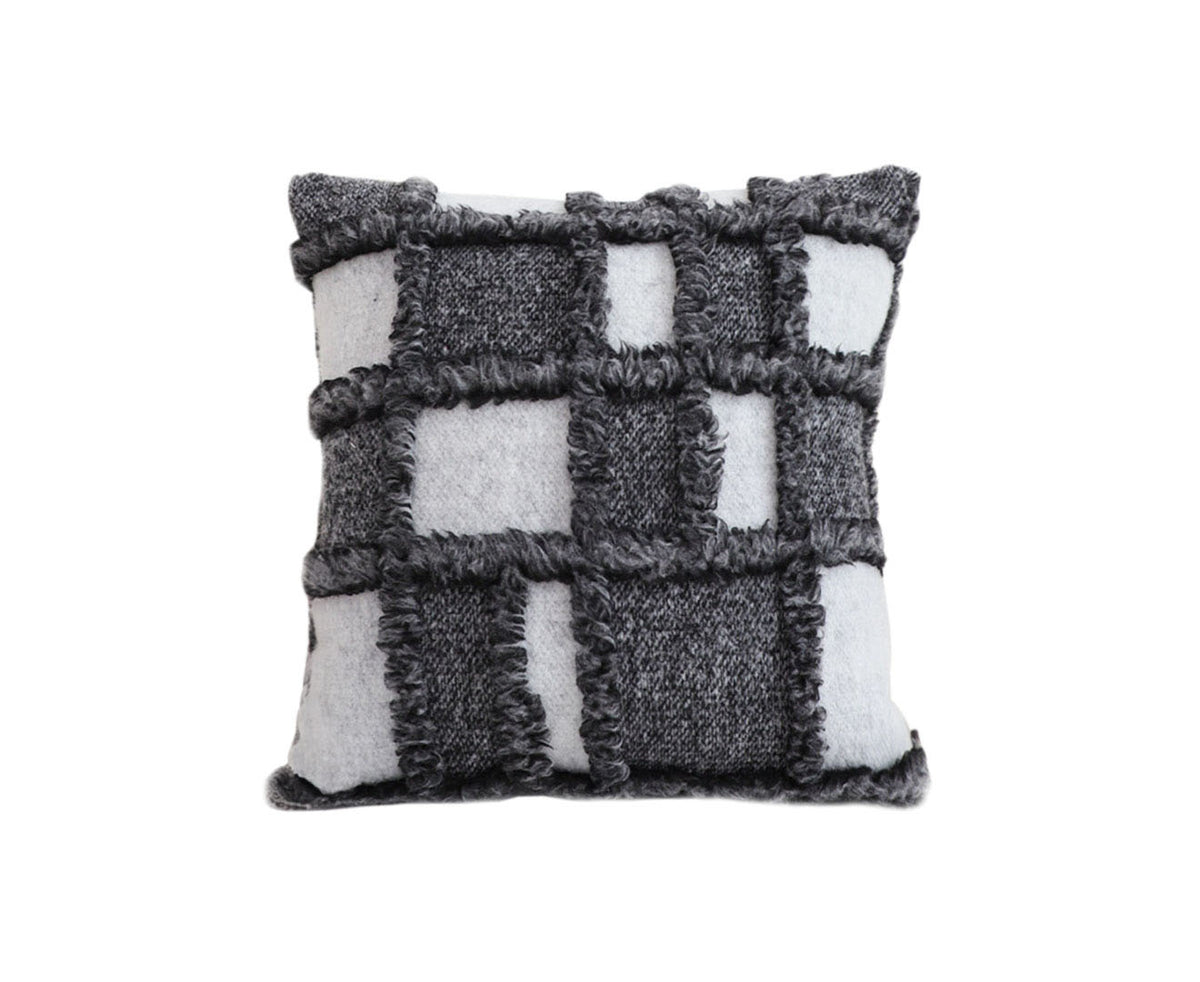 SOGA 50cm Bohemian Gray Fringe Checkerboard Textured Throw Pillow $ 71.50