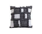 SOGA 50cm Bohemian Gray Fringe Checkerboard Textured Throw Pillow $ 71.50