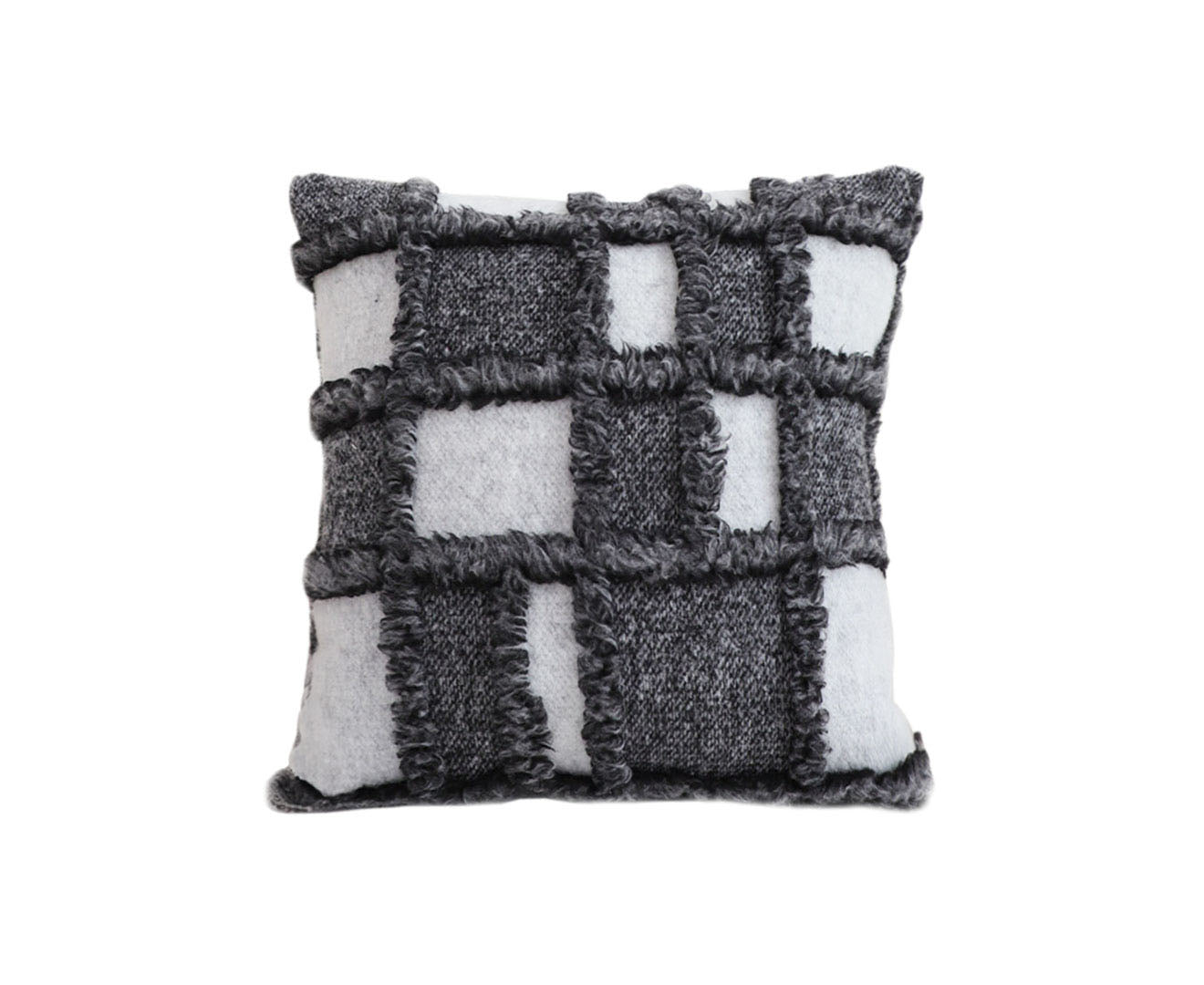 SOGA 50cm Bohemian Gray Fringe Checkerboard Textured Throw Pillow $ 71.50