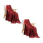 SOGA 2X Burgundy Throw Blanket Warm Cozy Striped Pattern Thin Flannel Coverlet Fleece Bed Sofa Comforter $ 86.50