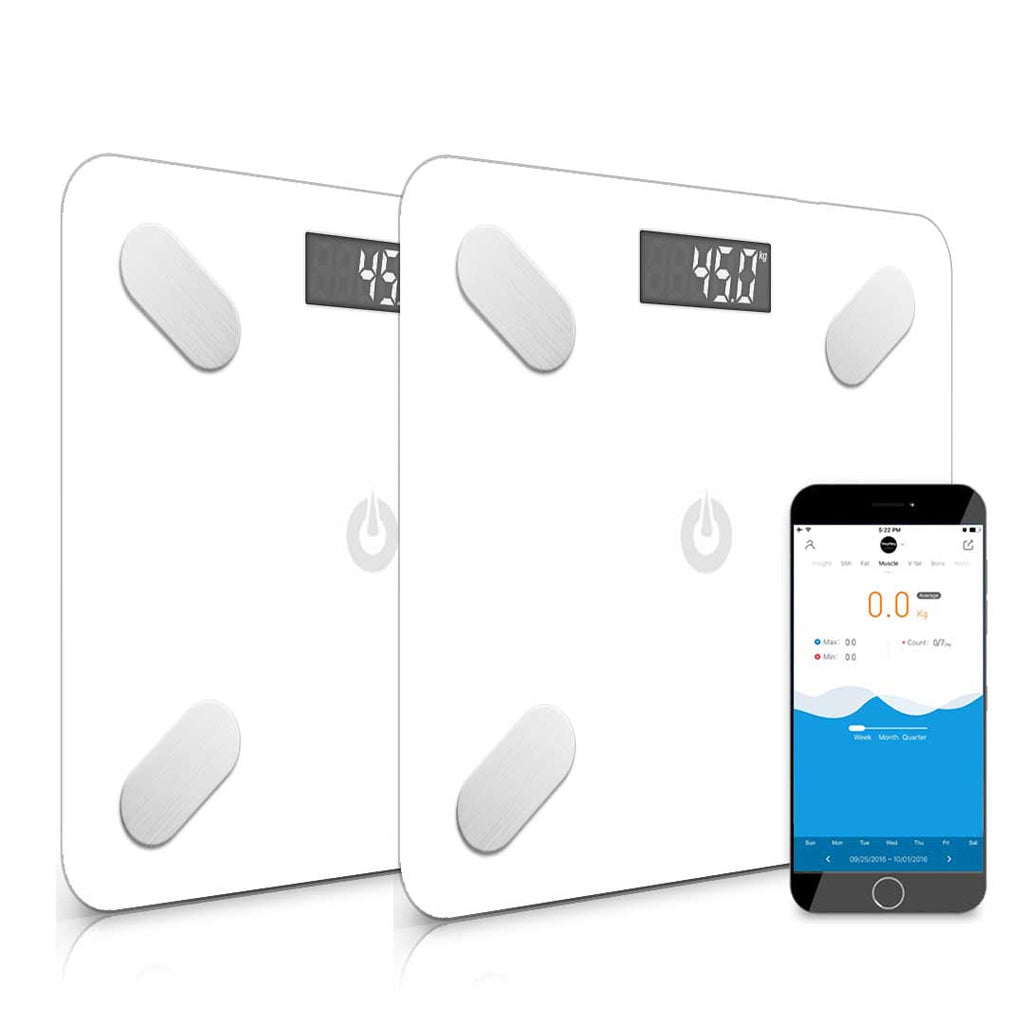 SOGA 2X Wireless Bluetooth Digital Body Fat Scale Bathroom Weighing Scales Health Analyzer Weight White $ 105.50