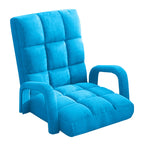 SOGA Foldable Lounge Cushion Adjustable Floor Lazy Recliner Chair with Armrest Blue $ 211.50