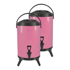 SOGA 2X 16L Stainless Steel Insulated Milk Tea Barrel Hot and Cold Beverage Dispenser Container with Faucet Pink $ 205.50