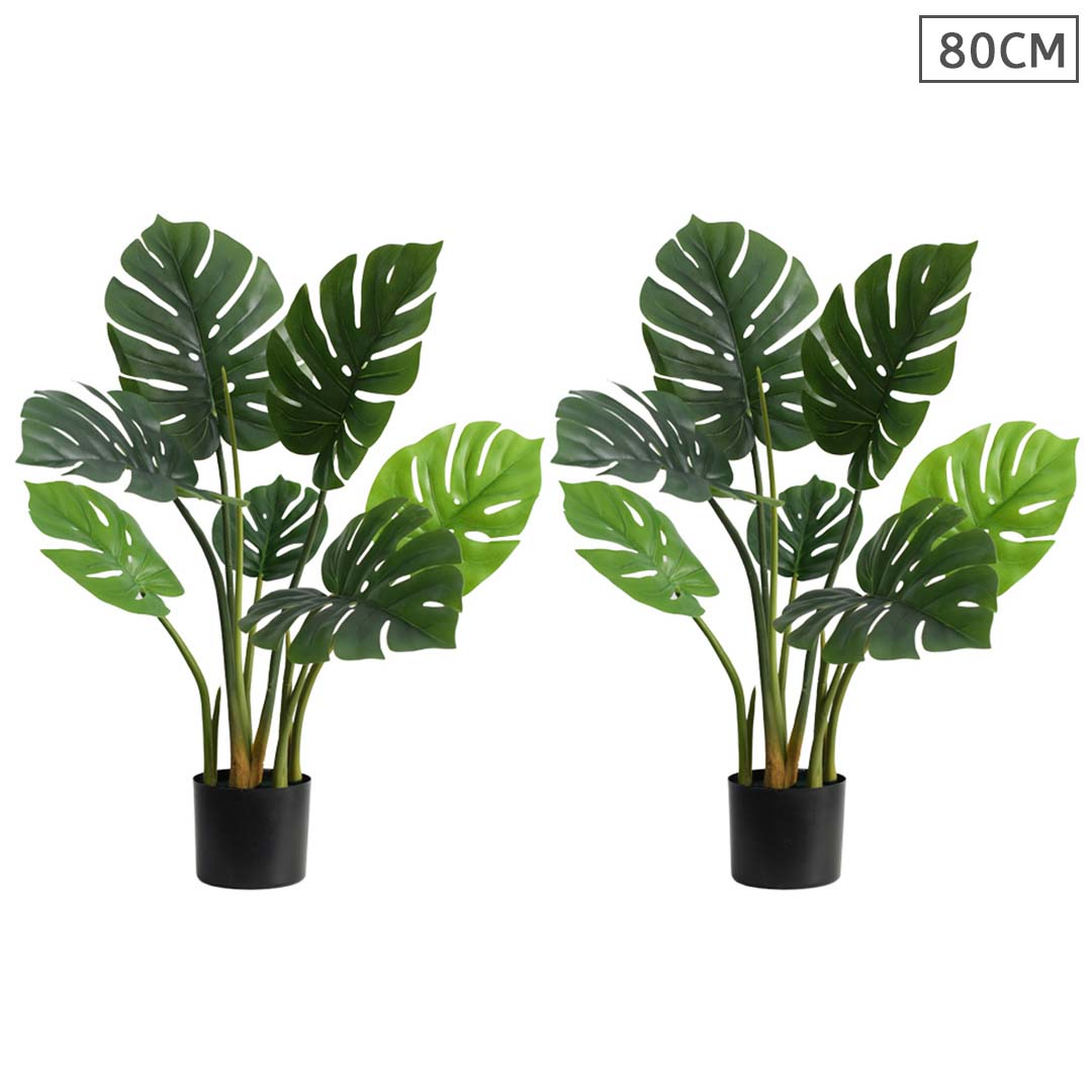 SOGA 2X 80cm Artificial Indoor Potted Turtle Back Fake Decoration Tree Flower Pot Plant $ 172.90