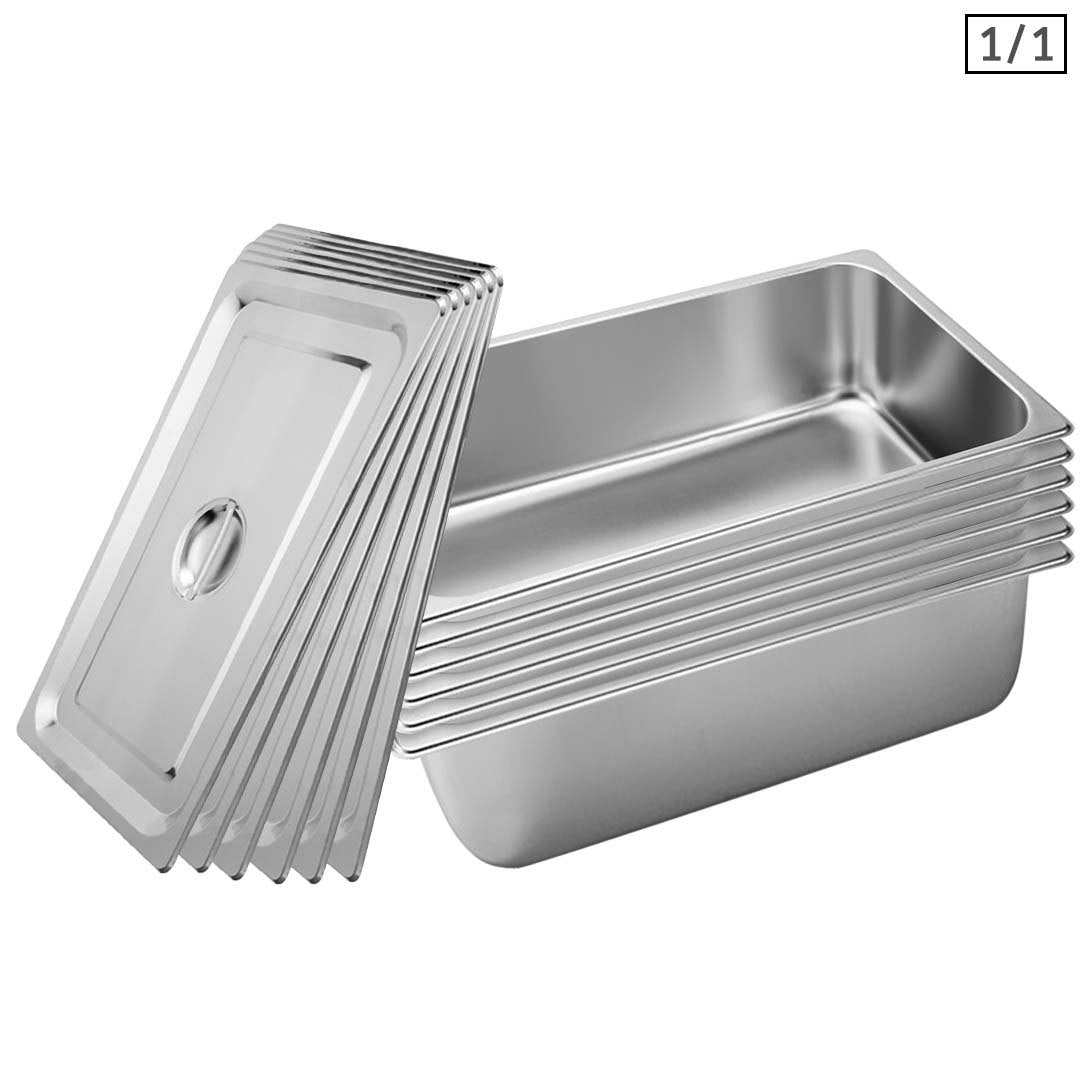 SOGA 6X Gastronorm GN Pan Full Size 1/1 GN Pan 20cm Deep Stainless Steel Tray With Lid $ 266.90