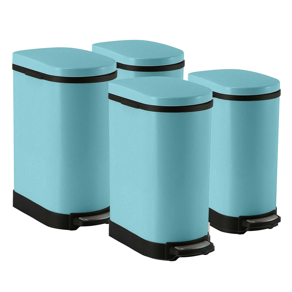 SOGA 4X Foot Pedal Stainless Steel Rubbish Recycling Garbage Waste Trash Bin U Blue 10L $ 337.50