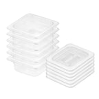 SOGA 65mm Clear Gastronorm GN Pan 1/6 Food Tray Storage Bundle of 6 with Lid $ 174.50