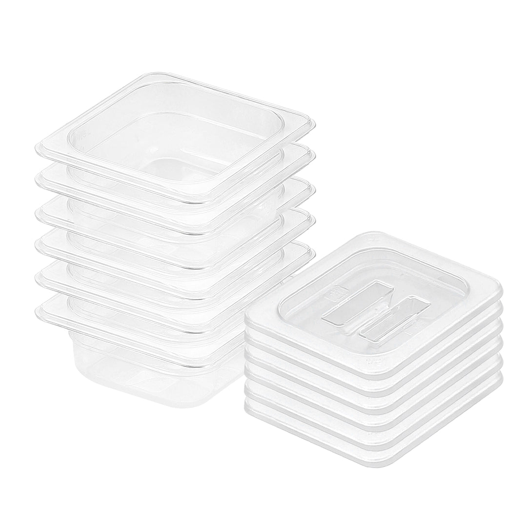 SOGA 65mm Clear Gastronorm GN Pan 1/6 Food Tray Storage Bundle of 6 with Lid $ 174.50