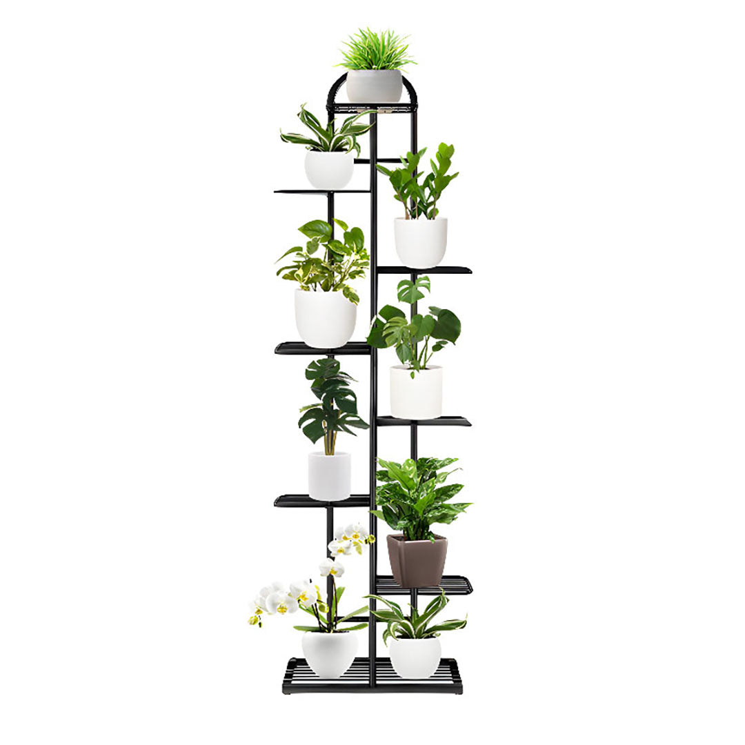 SOGA 8 Tier 9 Pots Black Metal Plant Stand Flowerpot Display Shelf Rack Indoor Home Office Decor $ 99.90