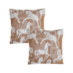 SOGA 2X 50cm Bohemian Camel Brown White Horse Pattern Throw Pillow $ 142