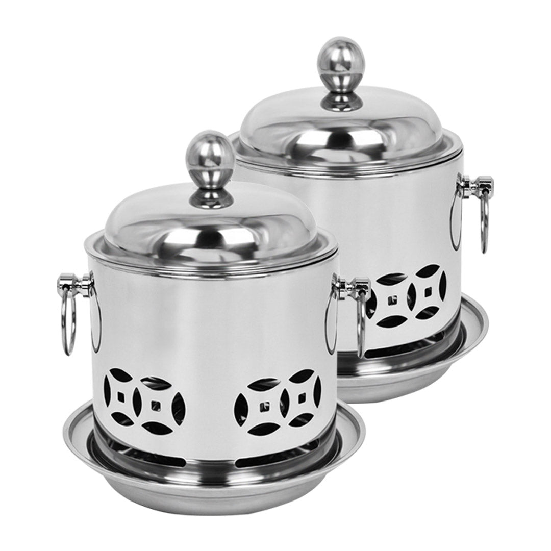 SOGA 2X Stainless Steel Mini Asian Buffet Hot Pot Single Person Shabu Alcohol Stove Burner with Lid $ 107.90
