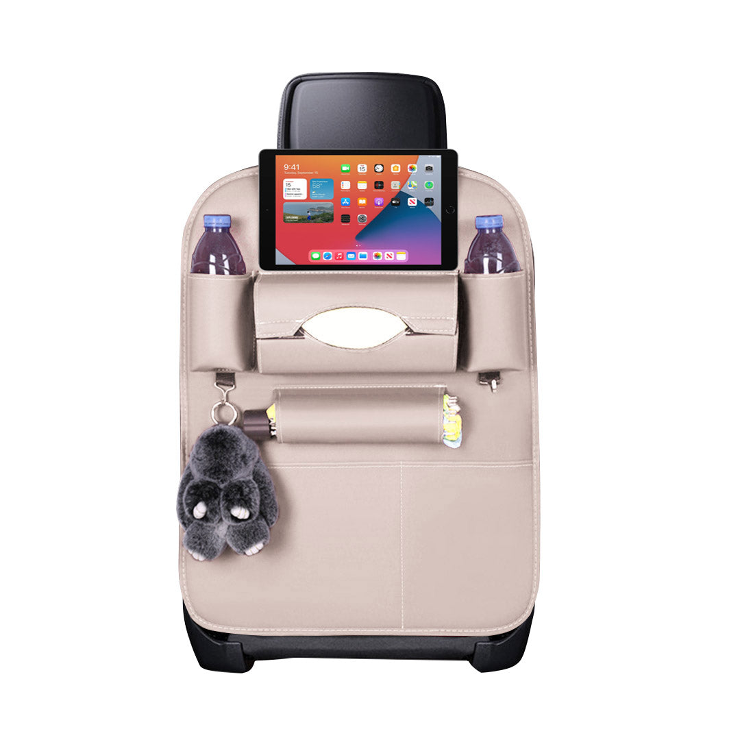 SOGA PVC Leather Car Back Seat Storage Bag Multi-Pocket Organizer Backseat and iPad Mini Holder White $ 33.50