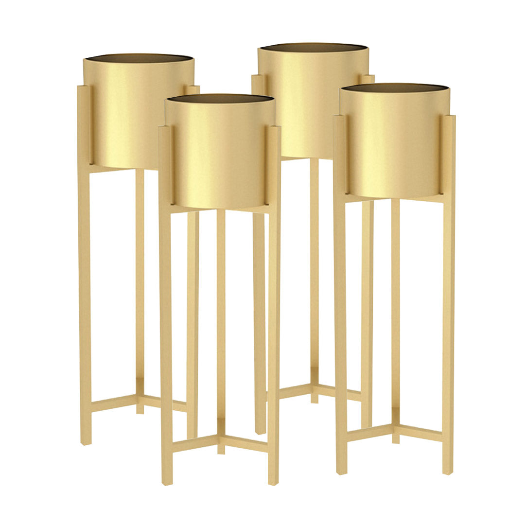 SOGA 4X 75cm Gold Metal Plant Stand with Flower Pot Holder Corner Shelving Rack Indoor Display $ 295.50