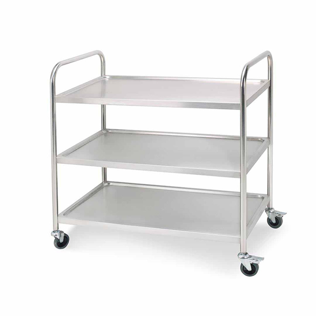 SOGA 3 Tier Stainless Steel Kitchen Dinning Food Cart Trolley Utility Round 81x46x85cm Small $ 236.90