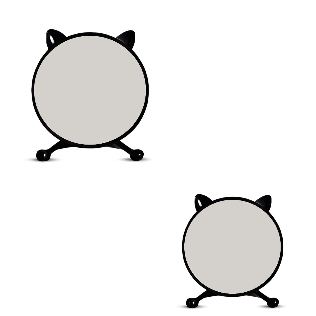 SOGA 2X 30cm Black Smart Makeup Bedroom Table Mirror Cat Ear Style No LED Light $ 82.50