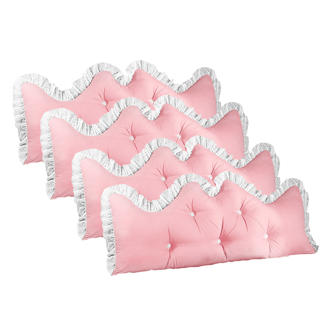 SOGA 4X 180cm Pink Princess Bed Pillow Headboard Backrest Bedside Tatami Sofa Cushion with Ruffle Lace Home Decor $ 464.50