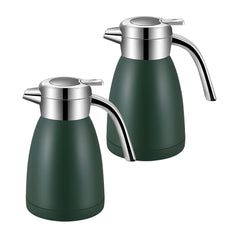 SOGA 2X 1.8L Stainless Steel Kettle Insulated Vacuum Flask Water Coffee Jug Thermal Green