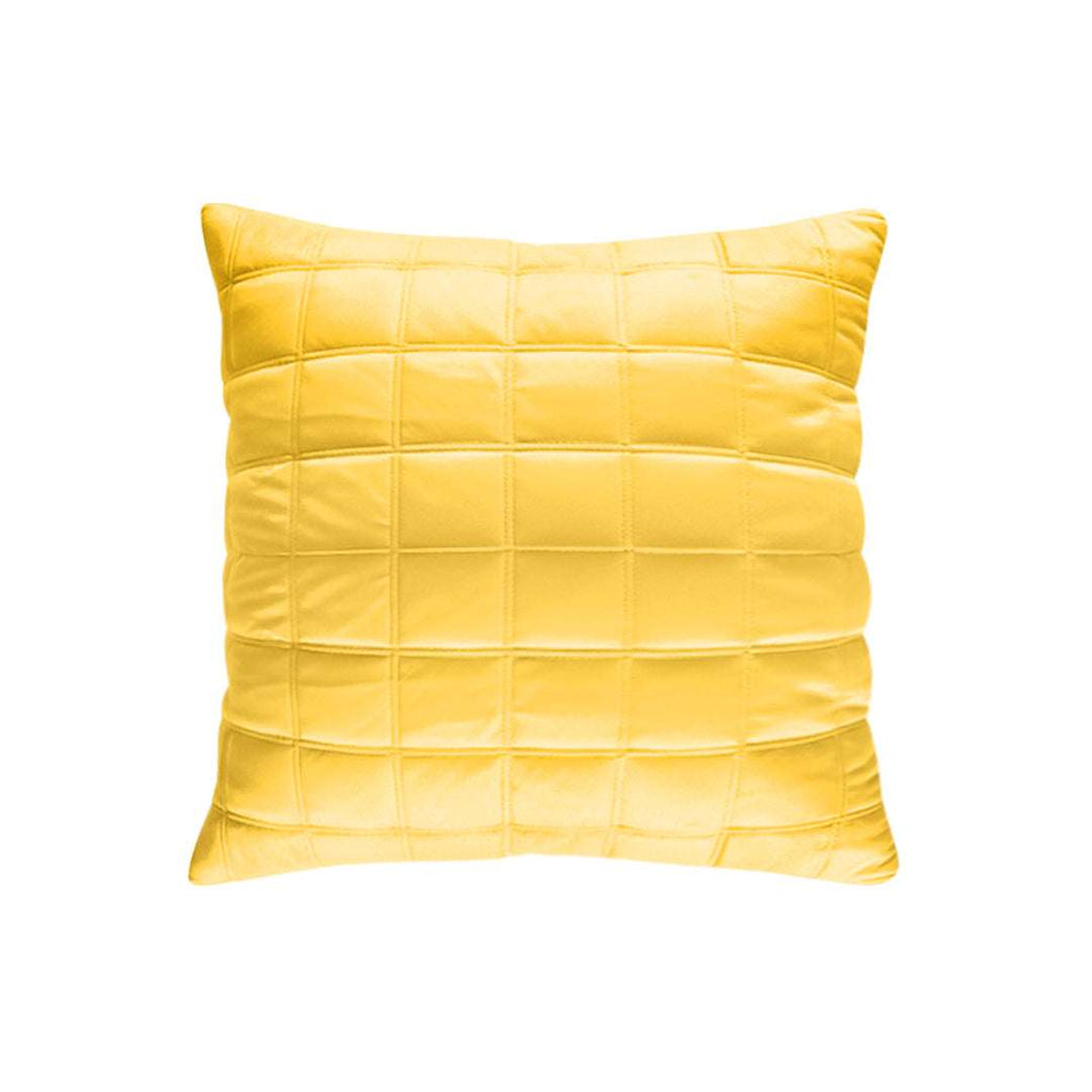 SOGA 50cm Yellow Quilted Grid Pattern Decorative Throw Pillow $ 61