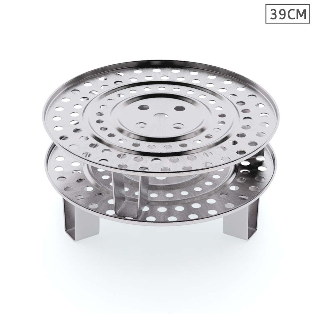 SOGA 2x 39cm Stainless Steel Steamer Insert Stock Pot Steaming Rack Stockpot Tray $ 83.50