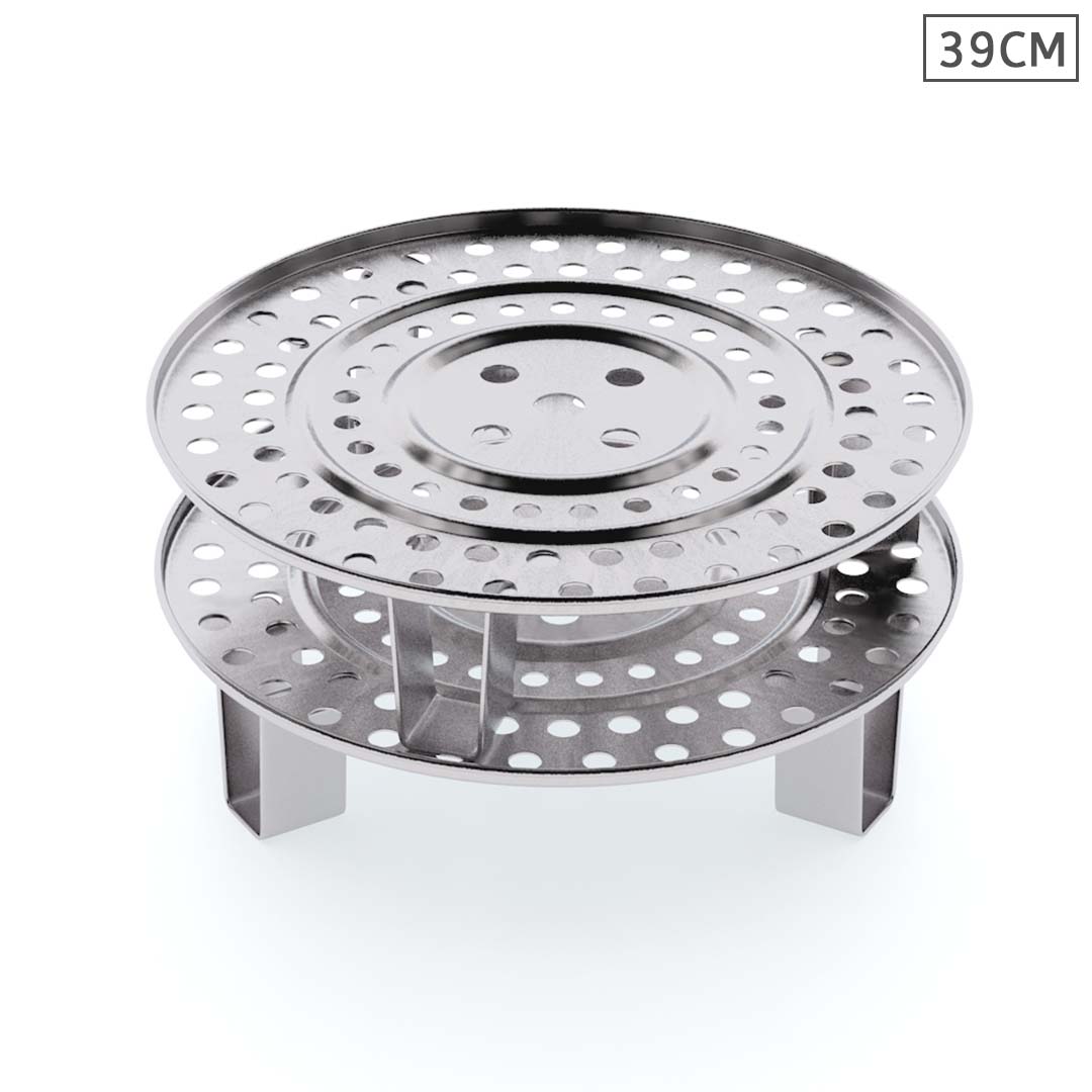 SOGA 2x 39cm Stainless Steel Steamer Insert Stock Pot Steaming Rack Stockpot Tray $ 83.50