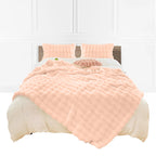 SOGA 160X200cm Throw Blanket Pink Double Layer Rabbit Fur Cozy Comfort with Stylish Decor $ 166.90