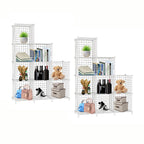SOGA 2X White Portable 9-Cube 3 Column Storage Organiser Foldable DIY Modular Grid Space Saving Shelf 149cm $ 205.50