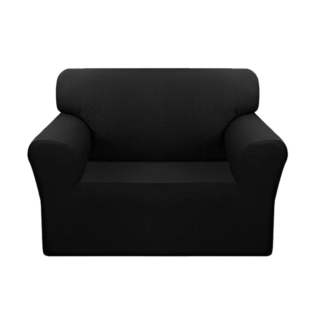 SOGA 1-Seater Black Sofa Cover Couch Protector High Stretch Lounge Slipcover Home Decor